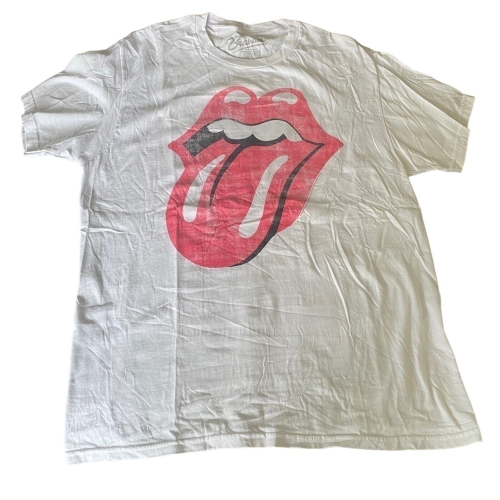 BRAVADO Rolling Stone Classic Distressed Tongue, 100% Cotton T-shirt
